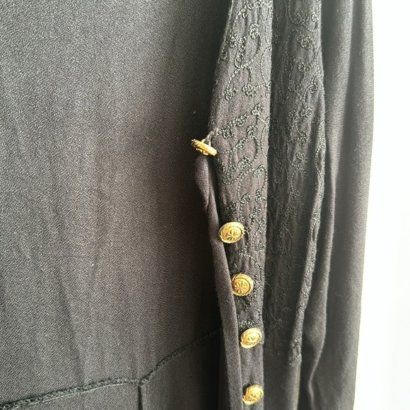 Pier 1 Imports Black Vintage Lace Button Down Cardigan/Dress | SIZE S - Picture 8 of 9